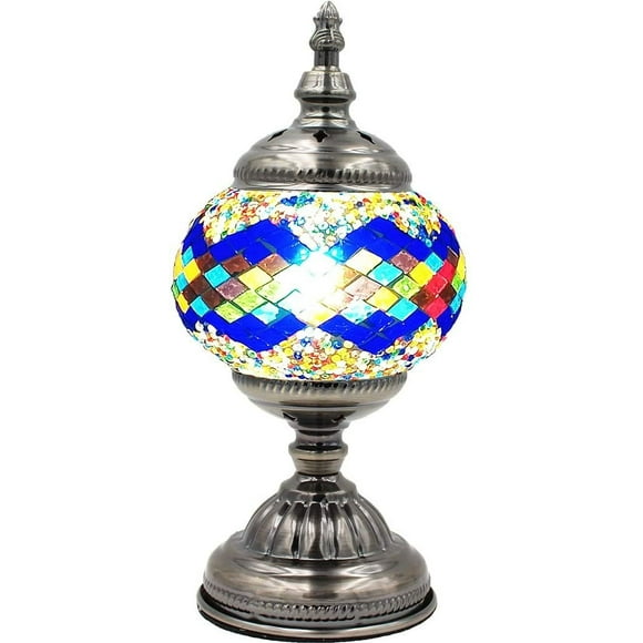Apartment and Living Room Decor Decorative Handmade Turkish Bedside Table Lamp Dream Multi Bohemian Mosaic Moroccan Desk Lamp for Home 